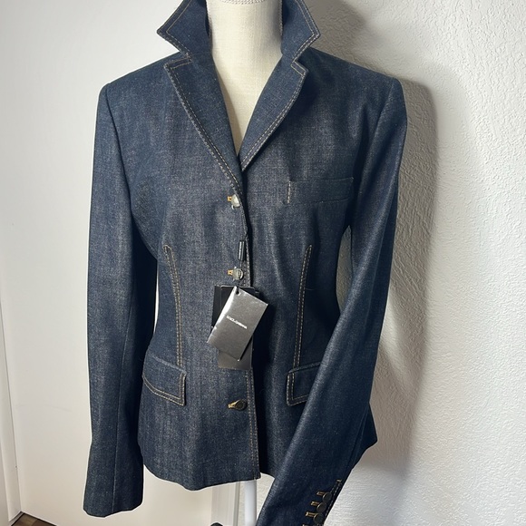DOLCE & GABBANA VINTAGE 2 piece DENIM SUIT - Picture 5 of 14